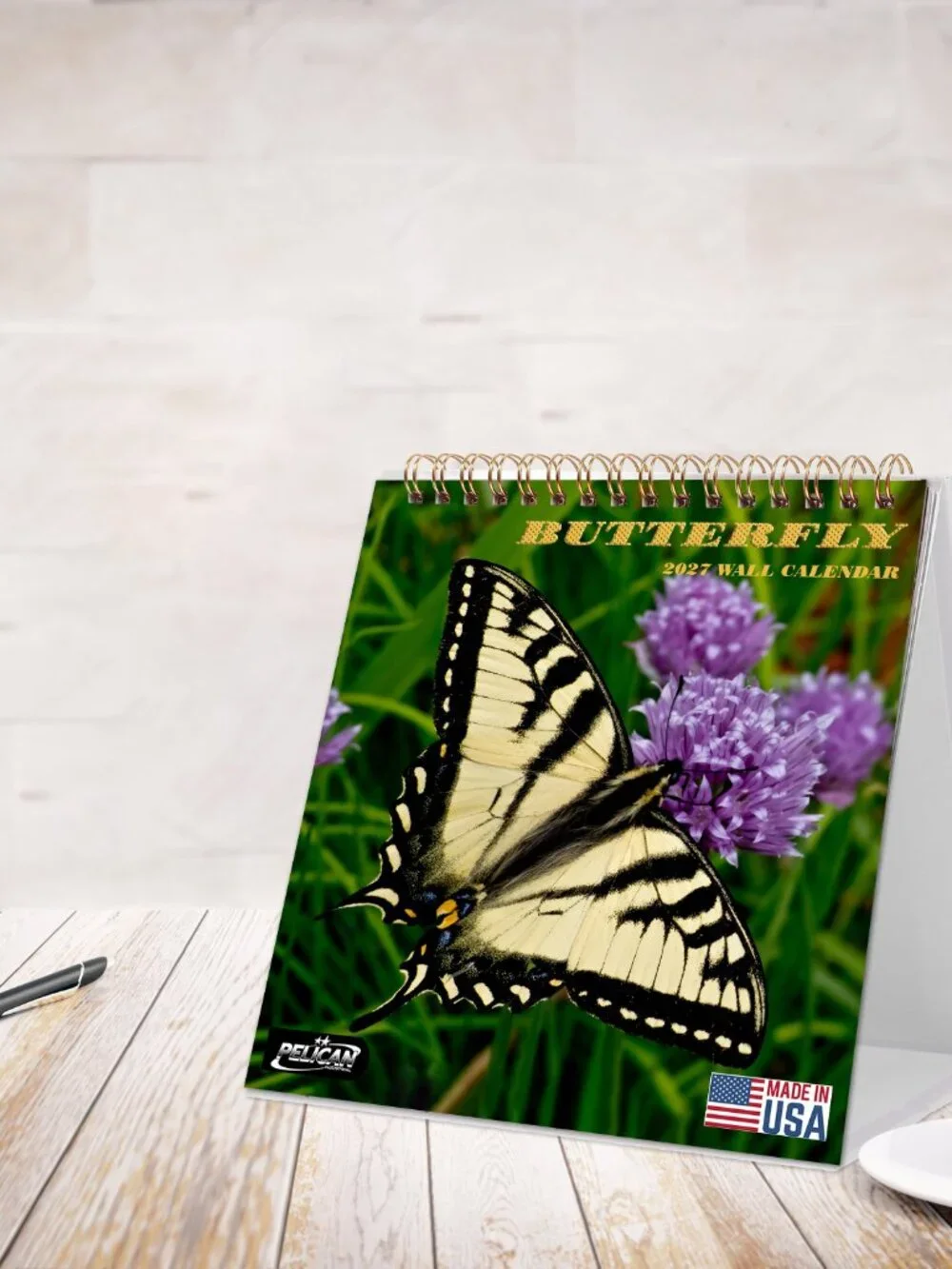 2027-12 Months Desk Calendar Desktop Planner with To-Do List (Butterflies)